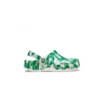 Crocs 210008-3WH-C6 Toddlers Classic Duke Print Clog - Green & Ivory - Size C6