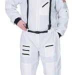 Helmet not included. This top quality Astronaut Suit is sure to please your little space traveler. Its official look and feel make it seem like it's real. Available in bright Orange or White NASA color.Includes: Official NASA patches including special commander patch. Official embroidered NASA cap. Color: White. Adult Size Large.