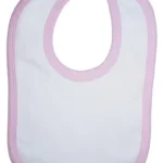 Bambini 1023 W P 2-Ply Interlock White with Pink Binding Infant Bib