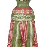 123 Creations C450WW.8 Inch Initial Tassel - Green and Pink