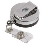 Baumgartens BAU68814 ID Card Reel- Belt Clip- 30in.- Black-Chrome